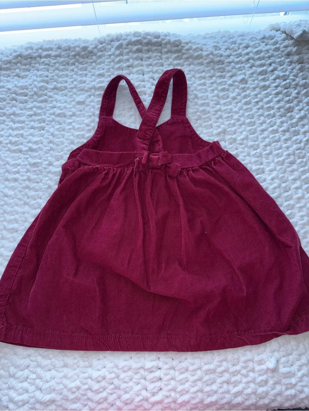 Carter's White Floral Bodysuit & Burgundy Pinafore Dress